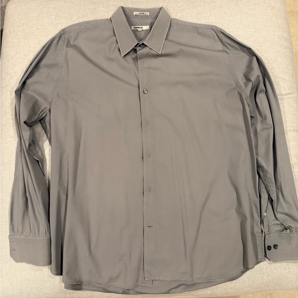 Express Gray Dress Shirt Classic Design